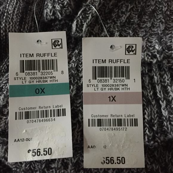 Style & Co. Pullover Bell Sleeve Peplum Sweater-0X - Picture 3 of 3